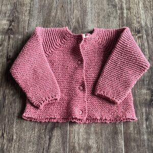 Zara Dusty Rose Knit Button-Front Cardigan